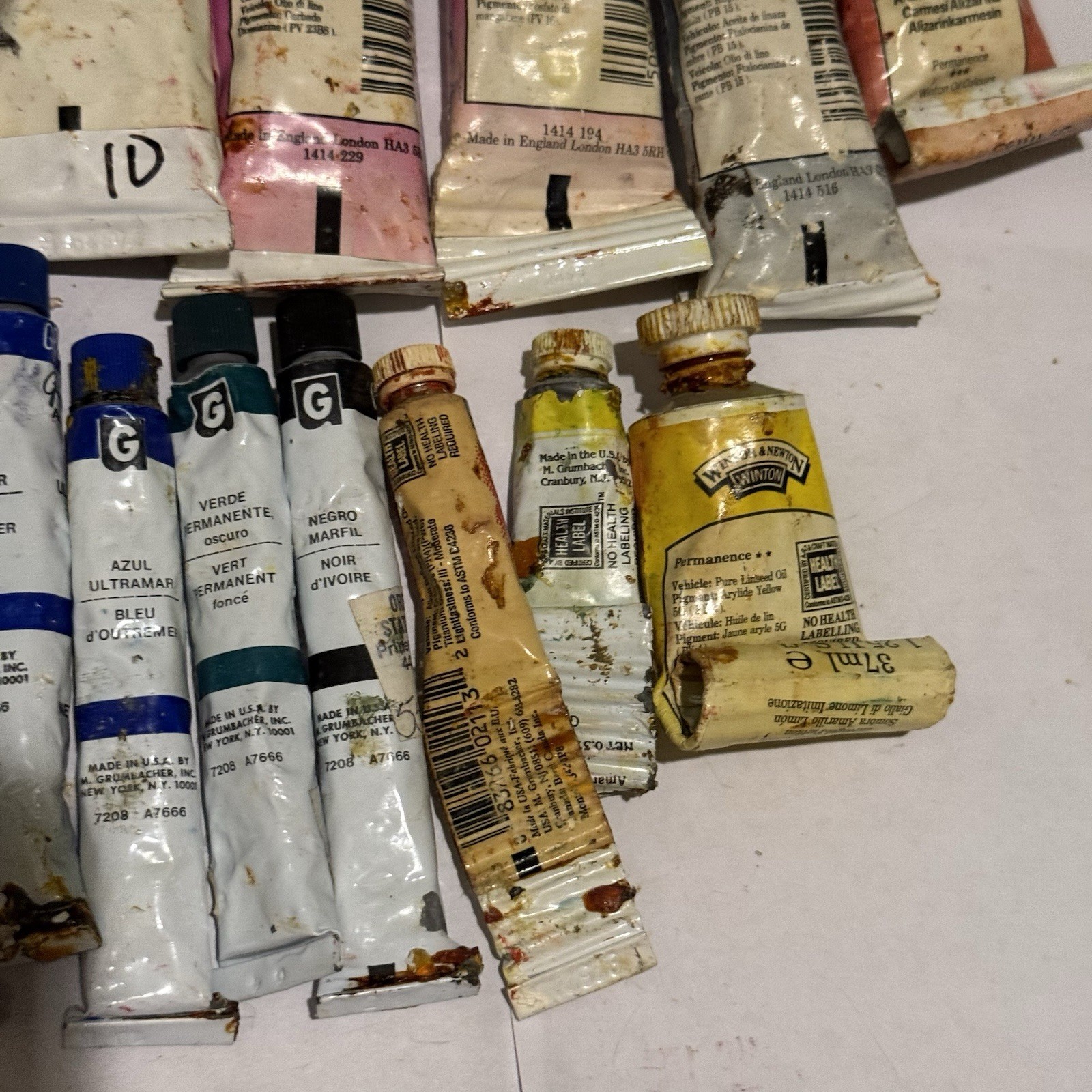 Vintage Grumbacher Gainsborough Winsor & Newton PreTested Oil Paint Lot Of 34