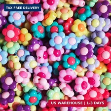 100pcs Large Size Acrylic Flower Beads Cute 16mm Multicolor Beads for