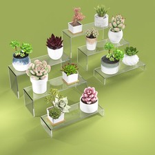 6 PCs Risers Display Stands 3 Tiers Desktop Acrylic Shelves Cake Dessert Hold...