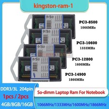 Samsung 16GB 8GB 4GB DDR3/3L 1066/1333/1600 MHz 1866MHz 204pin Laptop Memory Ram