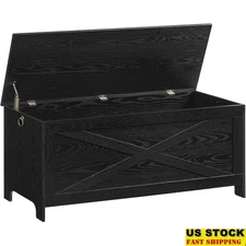 Modern Storage Bench Toy Chest Organizer Safe Hinged Lid Multipurpose Furniture