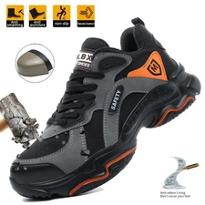 Mens Work Boots Steel Toe Safety Shoes Indestructible Sneakers Lightweight Shoes
