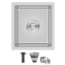 15x13 Inch Undermount Bar Sink, Handmade 304 Stainless Steel Kitchen Sink, R1...