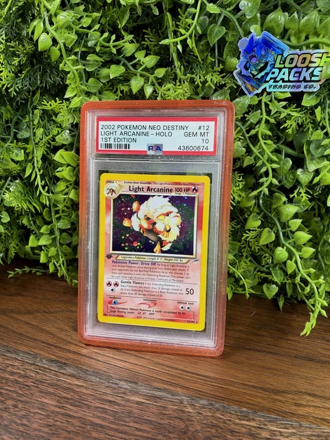 2002 Pokemon Light Arcanine 1st Edition 12 Neo Destiny (Holo) PSA 10 GEM MINT