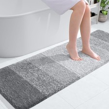 OLANLY Bathroom Runner Rugs Mat 59x20, Extra Soft 59" X 20", Light Grey