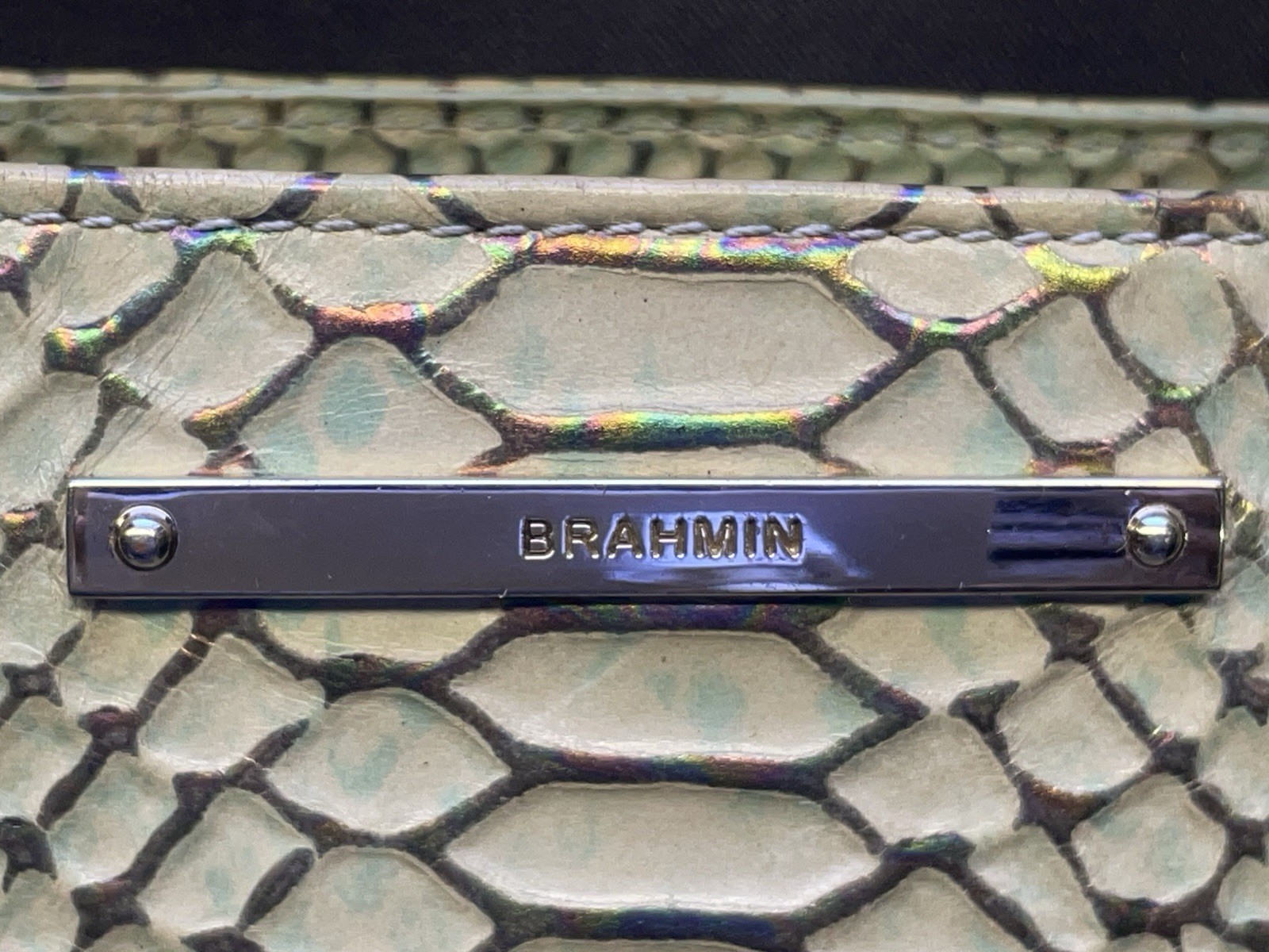 Brahmin Harrison Carryall Opal Seville Python Lea… - image 15