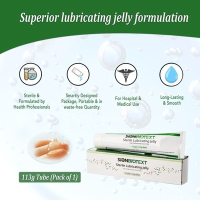 Sterile Lube Water Based Gel Lubricating Jelly Smooth Formula 4 fl oz Tube 