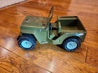 Vintage Tonka Pressed Steel Army Jeep Military Green G-452-8 (Rough Shape)
