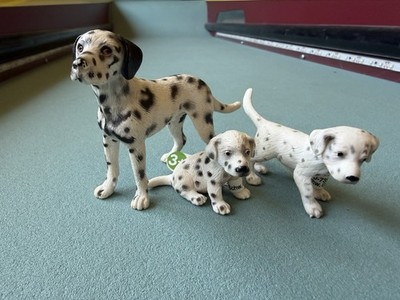 Schleich Dalmatian Male + Sitting Puppy + Standing Baby Dog Figure 2006 Retired