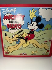 vintage Disney Mickey riding Pluto wind up toy