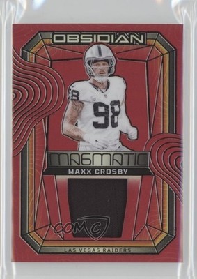 2024 Panini Obsidian Magmatic Memorabilia Red /75 Maxx Crosby #MM-MCY 4f5
