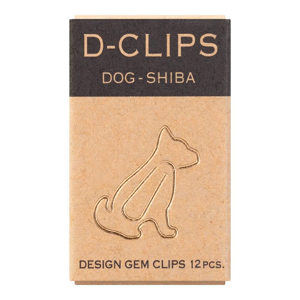 Midori Paper Clip, D-Clips Mini Box, Shiba Inu, 12 Pieces (43344006)
