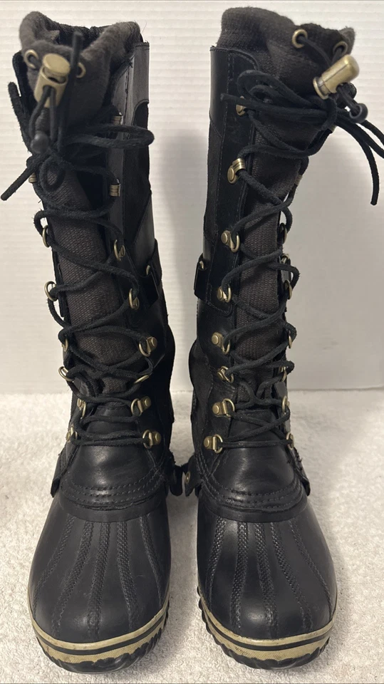 Sorel Womens Conquest Carly Tall Leather Duck Boots Size 9 NL 2033-010 - Image 2 of 4