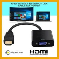 LOT 1-100 HDMI Male to VGA Female Adapter Converter Cable for Video HDTV DVD PC