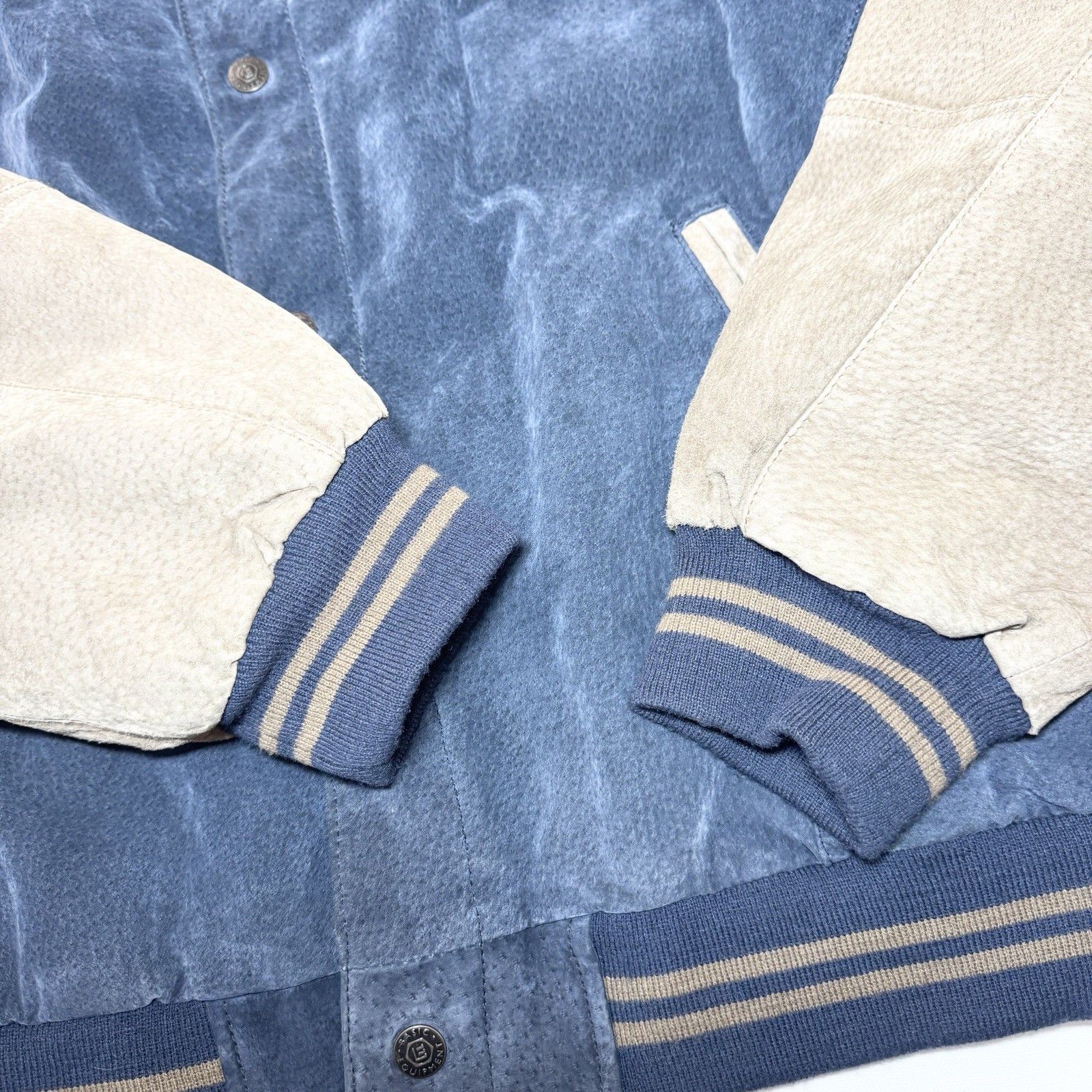 Vintage Basic Equipment Suede Leather Varsity Bom… - image 7