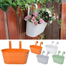 4x Over Fence Hanging Planter Weather Resistant Balcony Rail Pot with Drainage