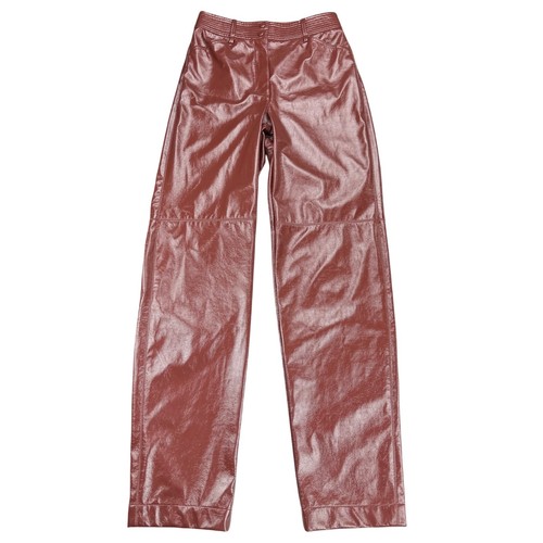 WILFRED Aritzia Funk Glossy Vinyl Faux Leather Pants Sz 2 Rustique