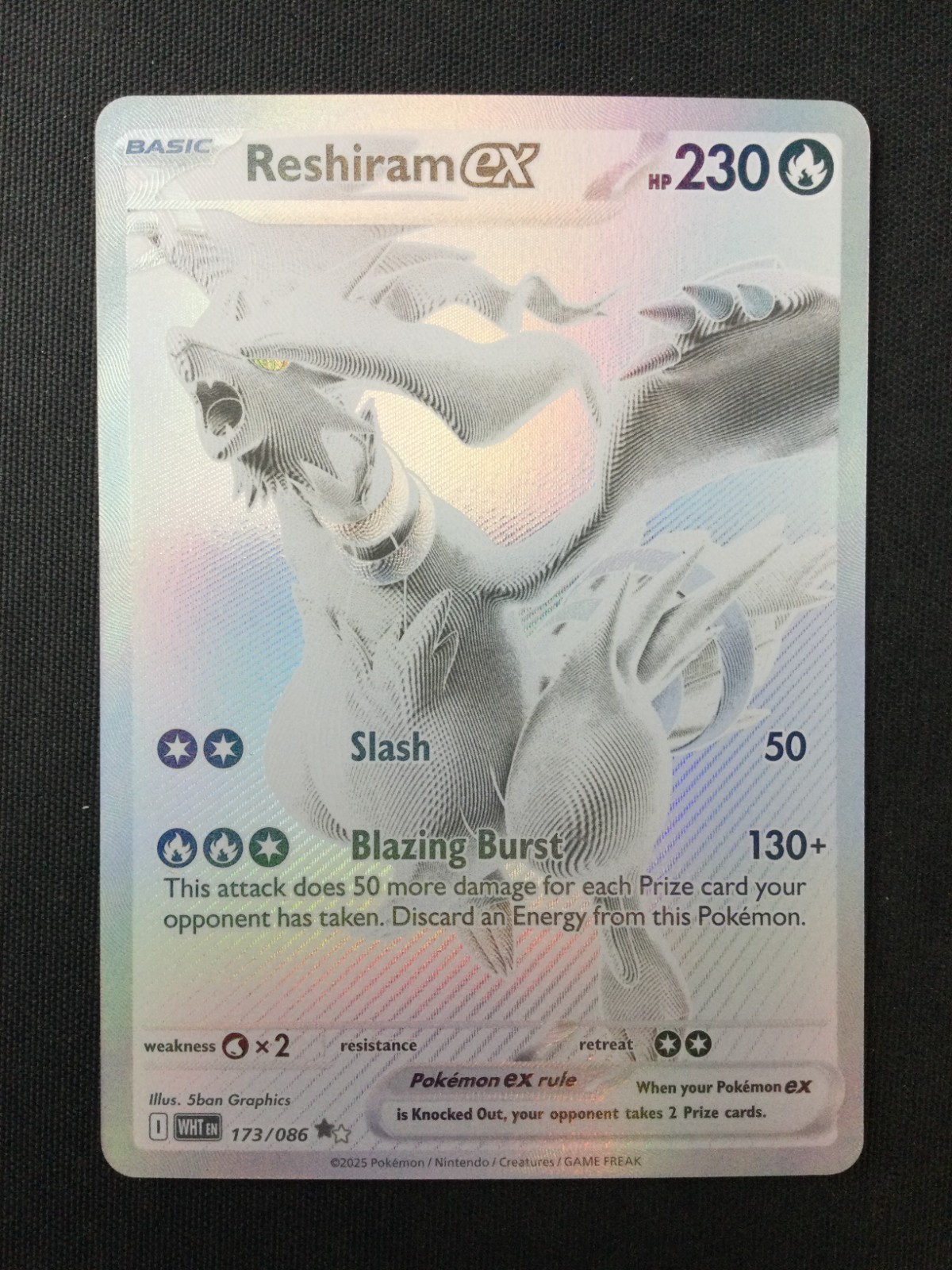 Reshiram ex 2025 Scarlet & Violet: White Flare #173/086 Black