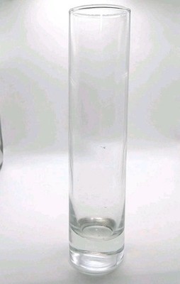 Clear Cylinder Glass Bud Vase with Weighted Bottom 7 1/2''
