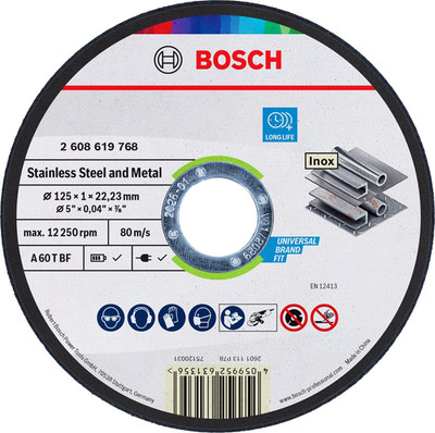 Bosch 1X Stainless Steel and Metal Trennscheibe Bohrung Für Edelstahl  Ø 125 Mm