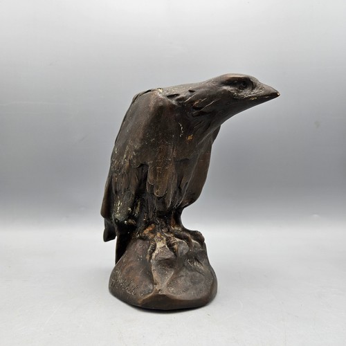 J Mitchell Bronze Raven Sculpture