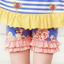 Matilda Jane GRASSHOPPER Shorties Size 6 Floral Ruffled Shorts NWT