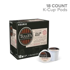 Tully's Italian Roast Coffee 18 to 144 Count Keurig K cups Pick Any Quantity