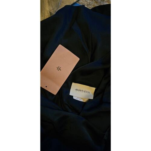 Maxi abito nuovo con etichette Anthropologie BHLDN Espen raso $220 TAGLIA 4 blu navy - Foto 4 di 4