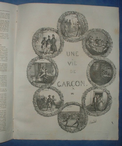 JCH 141 CHARIVARI 1833 PLANCHE de 8 SCENES - UNE VIE DE GARCON by Bourdet