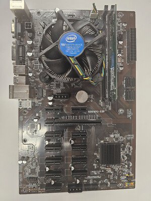 Used B250 BTC-12P Motherboard w/Celeron G3950(3.0GHz) w/4GB DDR4 2666MHz