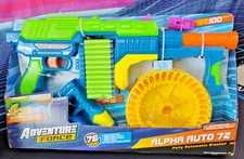 NEW ADVENTURE FORCE ALPHA AUTO 72 AUTOMATIC FOAM NRF STYLE DART GUN TOY