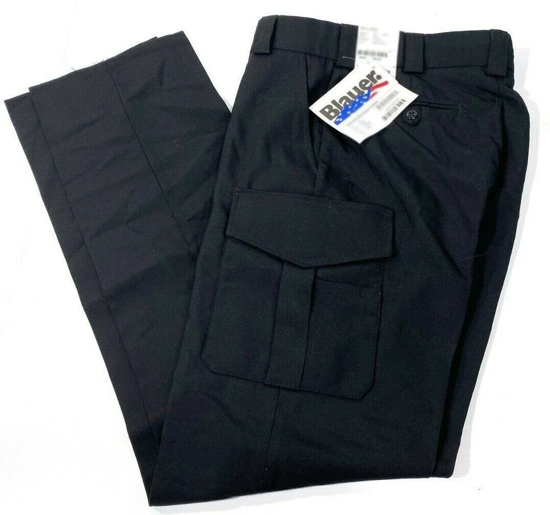NEW 37x36 MENS BLAUER 8565 CARGO POCKET WOOL BLEND PANTS BLACK 37x36 UNHEMMED