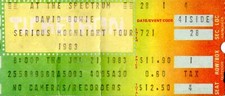 DAVID BOWIE 1983 SERIOUS MOONLIGHT TOUR CONCERT TICKET STUB-PHILLY SPECTRUM