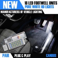 2X GOLF MK7 7.5 GTD GTI R LED VW RED / BLUE FOOTWELL DOOR INTERIOR LIGHT SMD OEM