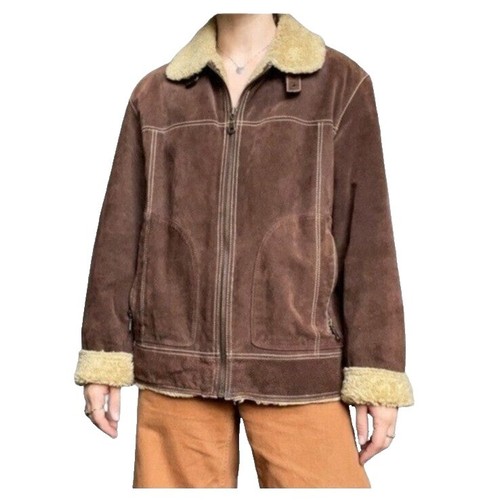 Leather Suede Jacket Vintage 80s 90s Semplice Sport Butterfly