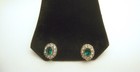 VINTAGE 1940s VARGAS FAUX EMERALD RHINESTONE SCREW BACK EARRINGS — photo 10