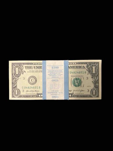 100 ($1) ONE DOLLAR BILLS UNCIRCULATED SEQUENCIAL - 2021 - Picture 2 of 3