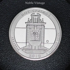 2010 S Proof Hot Springs ATB Quarter - From a Clad Proof Set-Light Toning-Lot A