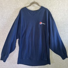 VTG Aramark Pepsi Embroidered Crewneck Employee Soda Brand Sweater L distressed