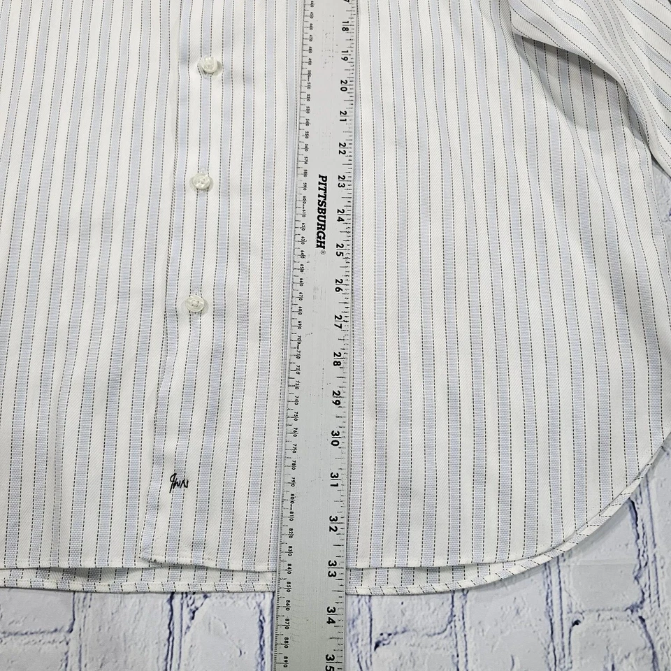 Camisa de Vestir JOHN W NORDSTROM Algodón Egipcio Tejido en Italia Azul PARA HOMBRES 17-35 Foto 2 de 4