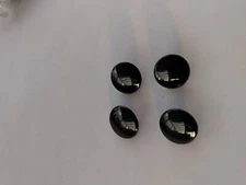 12 VINTAGE SHANK BUTTONS 5/8 inch ROUND GLOSSYBLACK BL17