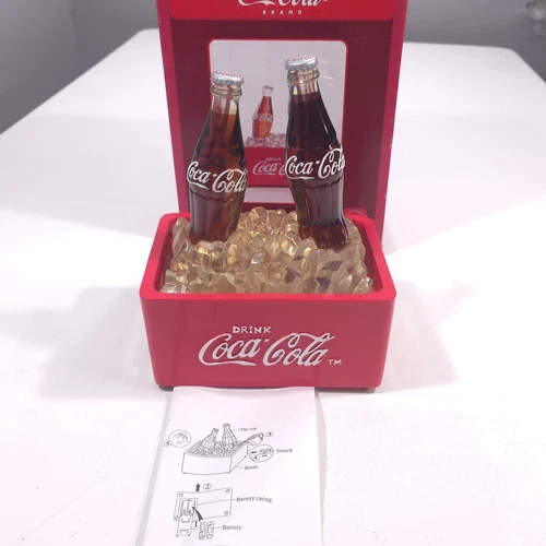 Vintage Coca Cola 2 Bottle Fountain w/Ice+Coca-Cola Bottles Light Up