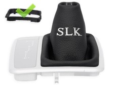 SCHALTMANSCHETTE MERCEDES SLK R171 automatik SCHALTSACK STICKEREI WEISS + RAHMEN