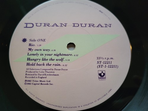 DURAN DURAN - Rio 1982 NEW WAVE SYNTH POP ROCK + inner sleeve EX/NM (Lp) - Imagen 6 de 7