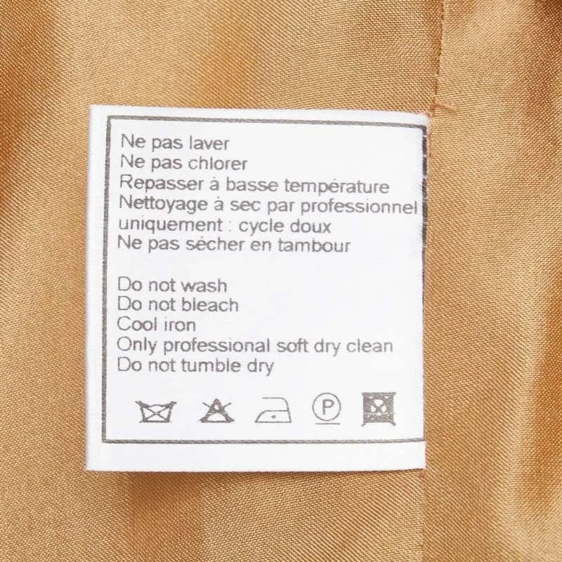 CHANEL Cappotto Lungo Giacca Donna Taglia 40 Beige Marrone Nylon Lana Originale