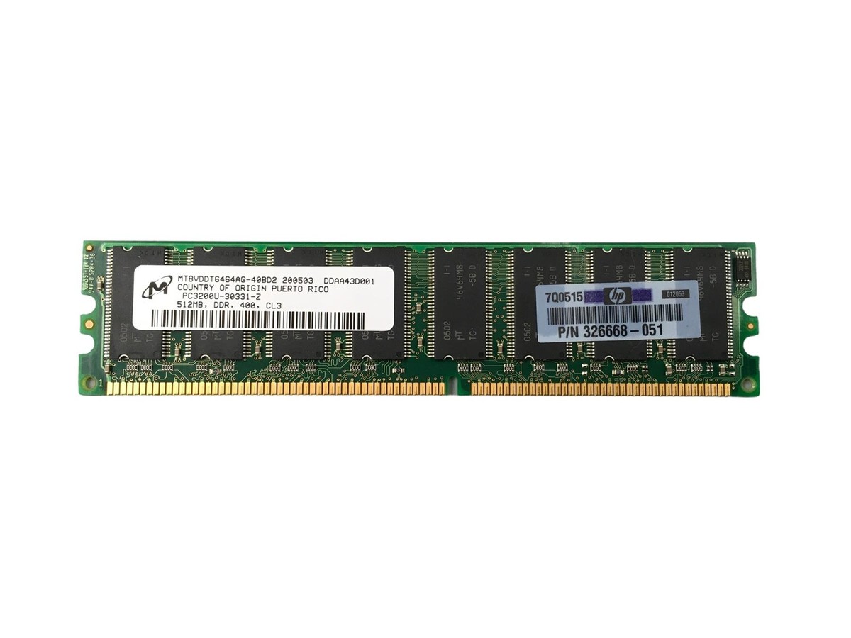 HP 326668-051 512MB DDR PC3200 400MHZ CL3 NON-ECC | eBay
