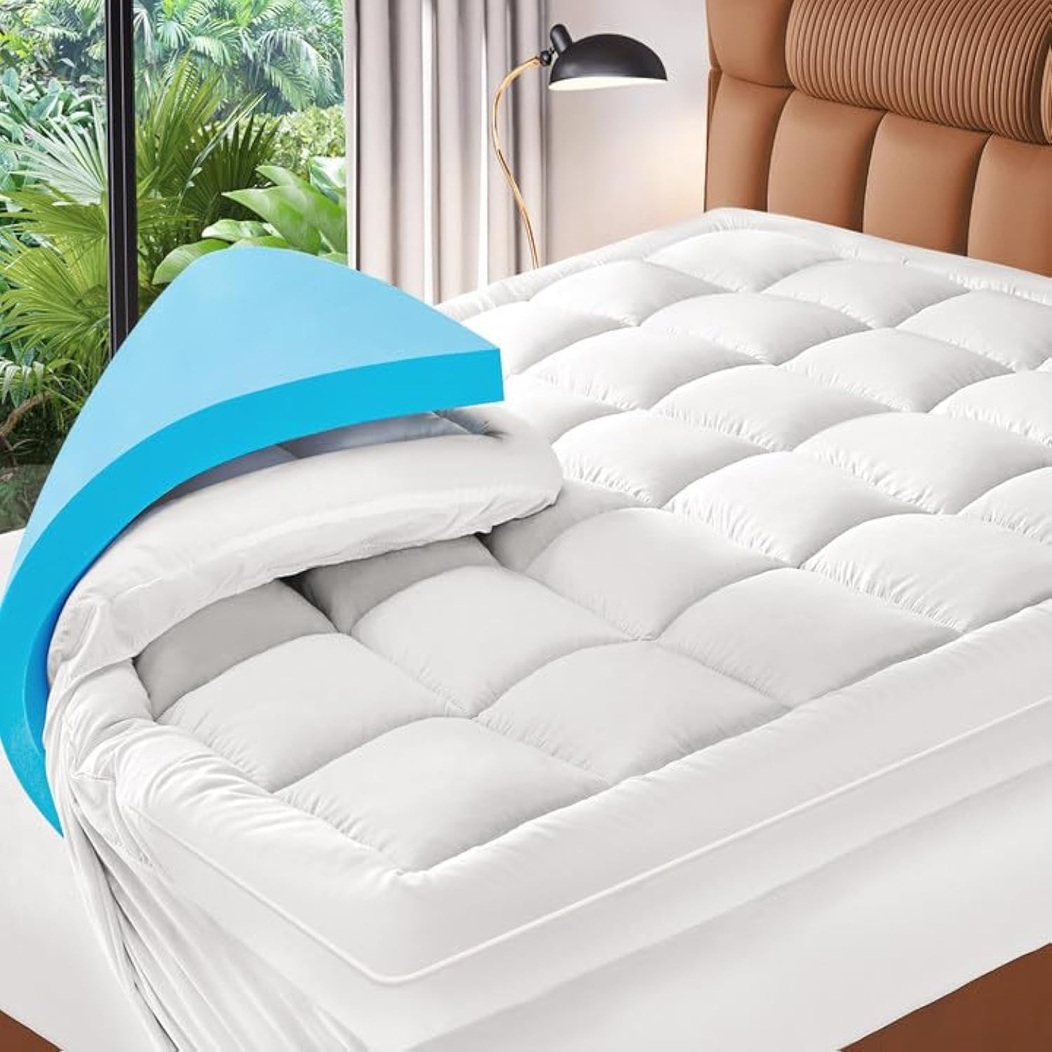 Twin XL Memory Foam Mattress Topper - 3 Inch Dual Layer Mattress Pad for College