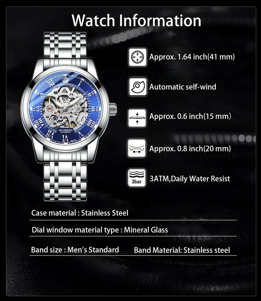 Moda Hombre Esqueleto Cuerda Automática Reloj Mecánico Steampunk  Foto 4 de 4