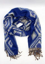Hand loomed Dark Blue Tribal Woolen Shawl