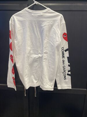 New COMME des GARCONS Play Men's Big Heart Long Sleeve Tee Large